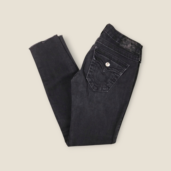True Religion Casey Jeans Black Women’s 26 Low Rise Made in USA Skinny Denim Y2K - Picture 8 of 8